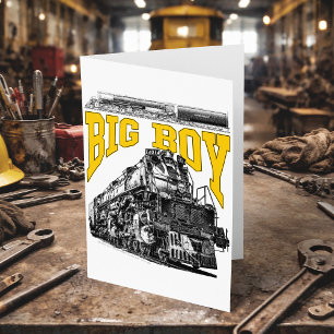 Cartão De Agradecimento Big Boy 4014 Locomotiva a Vapor. Union Pacific Cla