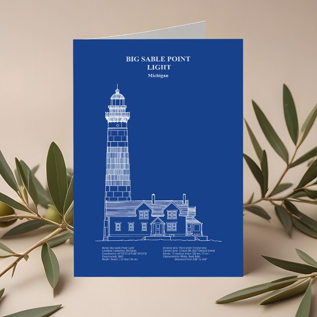 Cartão De Agradecimento Big Sable Point Lighthouse - Michigan – DC (Big Sable Point Lighthouse - Michigan – AD. Thank You Card)