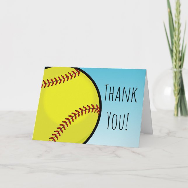 Cartão De Agradecimento Big Softball Custom Thank You (Frente)