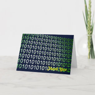 Cartão De Agradecimento binary digits thank you card