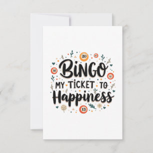 Cartão De Agradecimento Bingo é o meu bilhete para a felicidade Engraçado 