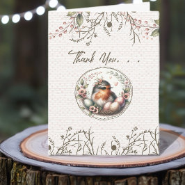 Cartão De Agradecimento Bird Watercolor Folded Thank You Card