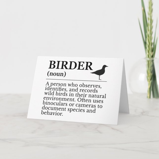 Cartão De Agradecimento Birder definition - wild bird observer (Frente)