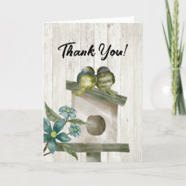 Cartão De Agradecimento Birdhouse Rustic Watercolor