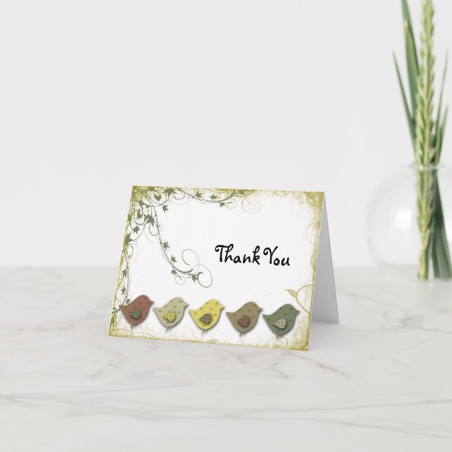 Cartão De Agradecimento Birdie Thank You Card (Frente)
