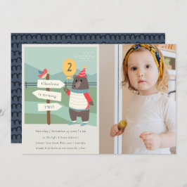 Cartão De Agradecimento Birdy Bear Milestone Qualquer Foto De Aniversário 