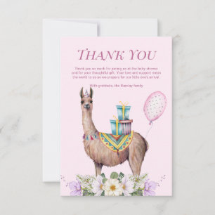 Cartão De Agradecimento Birthday Llama