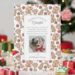 Cartão De Agradecimento Biscoitos de Cachorro Primeiro Natal do Filhote Ca
