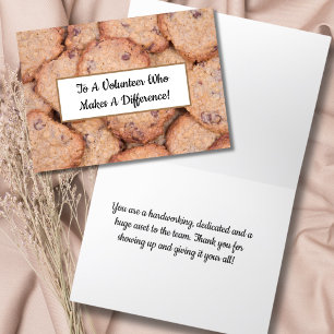 Cartão De Agradecimento Biscoitos de Chocolate Chip Gratidão Voluntário