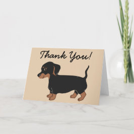 Cartão De Agradecimento Black and Brown Dachshund Creme Thank You Card