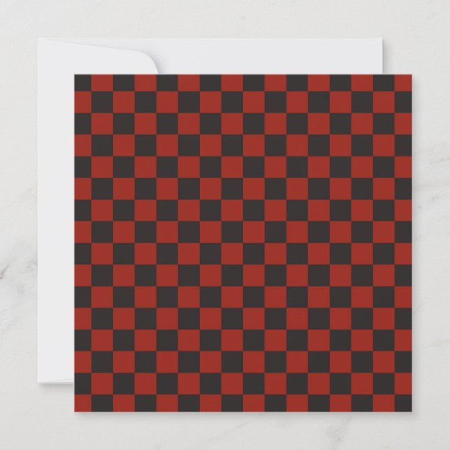 Cartão De Agradecimento Black and Deep red checkerboard pattern (Frente)