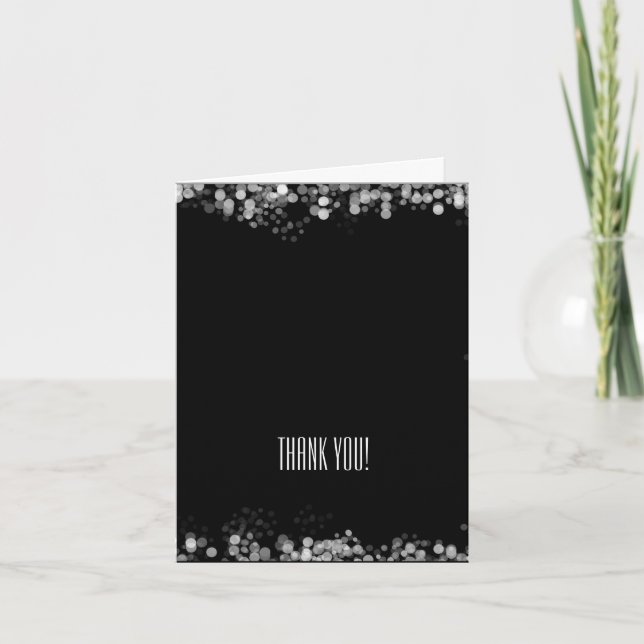 Cartão De Agradecimento Black and White Bokein Obrigado (Frente)