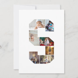 Cartão De Agradecimento Black and White Letter S Photo Collage