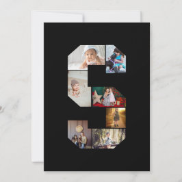 Cartão De Agradecimento Black and White Letter S Photo Collage