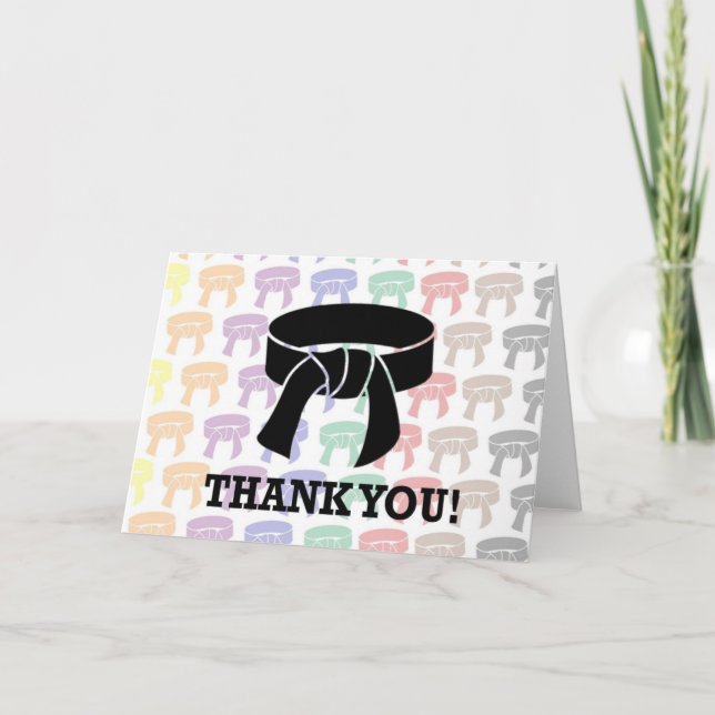 Cartão De Agradecimento Black Belt Thank You Cards (Frente)