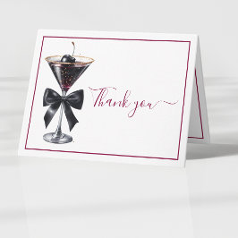 Cartão De Agradecimento Black Bow Cereja Coquetel Martini