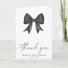 Cartão De Agradecimento Black Bow Obrigado Chuveiro de Noiva 
