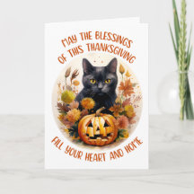 Black Cat & Pumpkin Greeting Card