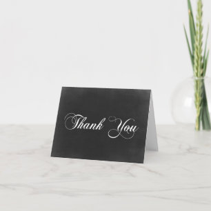 Cartão De Agradecimento Black Chalkboard Thanks and Love