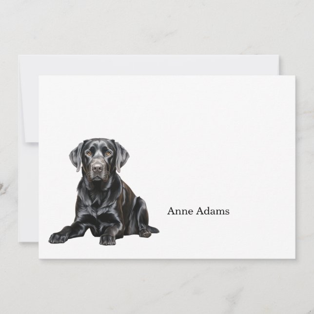 Cartão De Agradecimento Black Labrador Retriever Note Card (Frente)