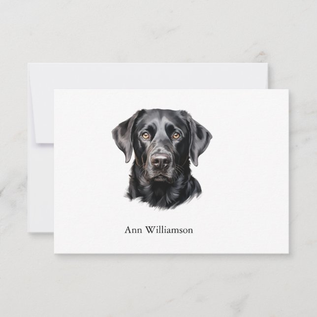 Cartão De Agradecimento Black Labrador Retriever Thank You Card (Frente)