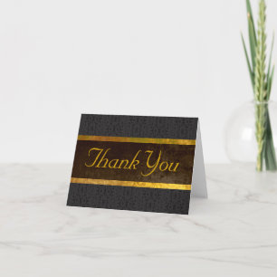 Cartão De Agradecimento Black Lace & Banner Thank You Card