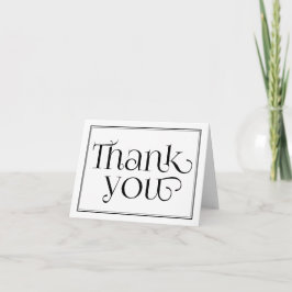 Cartão De Agradecimento Black & White Calligraphy Thank You Note Card
