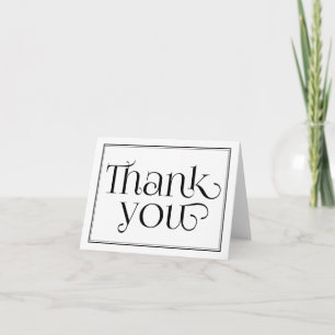 Cartão De Agradecimento Black & White Calligraphy Thank You Note Card