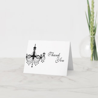 Cartão De Agradecimento Black & White Chandelier Thank You Note Card