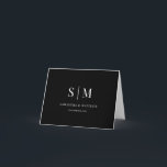 Cartão De Agradecimento Black & White Simple Monogram Wedding Thank You<br><div class="desc">Say thank you with timeless elegance using this black and white monogram wedding thank you card. The minimalist design and classic colour palette create a modern yet sophisticated look, perfect for brides and grooms who love simple, elegant wedding stationery. Personalize it with your initials, names, or wedding date to make...</div>