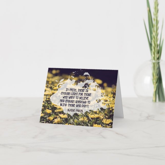 Cartão De Agradecimento Blaise Pascal Inspirational Citação "Na fé" (Frente)