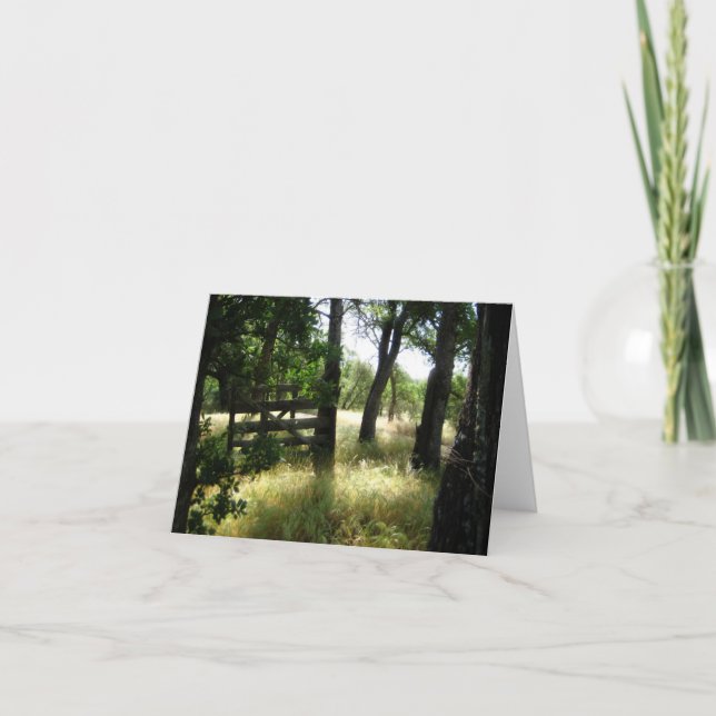 Cartão De Agradecimento Blank Card, Rustic Gate (Frente)