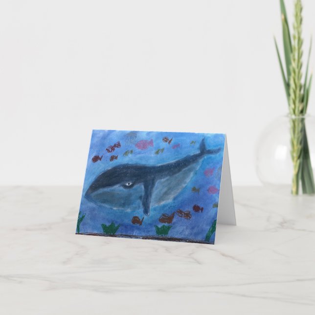 Cartão De Agradecimento Blank greeting card for any occasion (whale) (Frente)