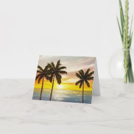 Cartão De Agradecimento Blank greeting card with tropical design