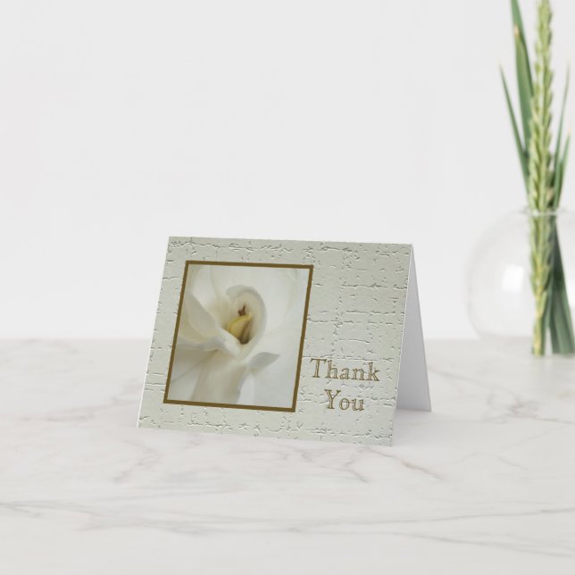 Cartão De Agradecimento Blank Sympathy Thank You Note Card - Gardenia (Frente)