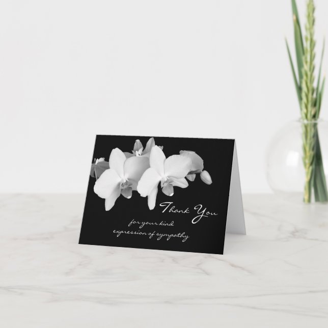 Cartão De Agradecimento Blank Sympathy Thank You Note Card -- Orchids (Frente)