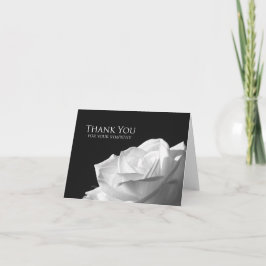 Cartão De Agradecimento Blank Sympathy Thank You Note Card -- White Rose