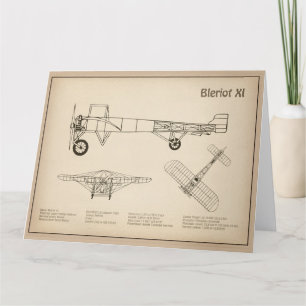 Cartão De Agradecimento Bleriot XI - Planos de desenho de projeto de avião