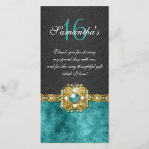 Cartão De Agradecimento Bling gems diamond pérola damask