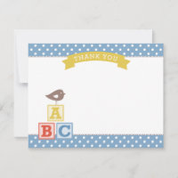 Blocos ABC Azul Empoeirado Menino Bebê Passarinho