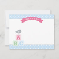 Blocos ABC Rosa e Azul Passarinho Bebê Menina