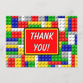 Cartão De Agradecimento Blocos de Construção Festa de aniversário Obrigado