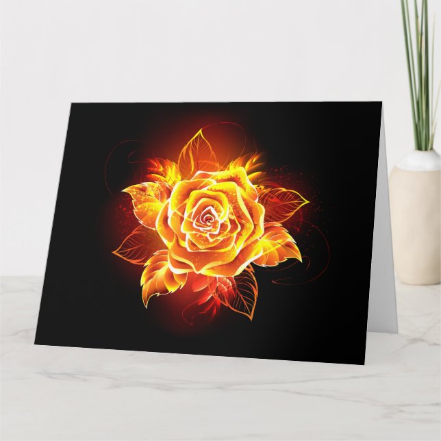 Cartão De Agradecimento Blooming Fire Rosa (Frente)