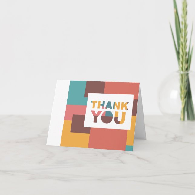 Cartão De Agradecimento Bloqueio de cores (Frente)