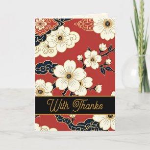 Cartão De Agradecimento Blossom Nouveau Floral Personalizado Elegante