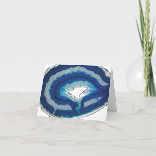 Cartão De Agradecimento Blue Agate Thank You Note Card (Frente)