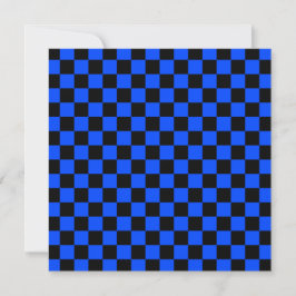 Cartão De Agradecimento Blue and black checkerboard pattern