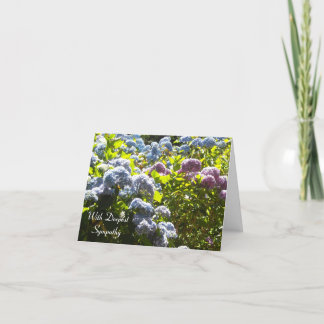 Cartão De Agradecimento Blue and Pink Hydrangea sympathy