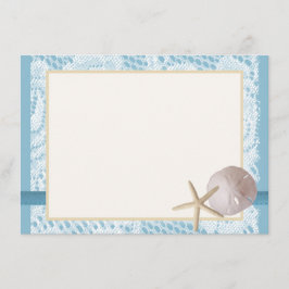 Cartão De Agradecimento Blue Beach Lace Dólar de areia Obrigado