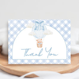 Cartão De Agradecimento Blue Bear Bearly Wait Baby Shower